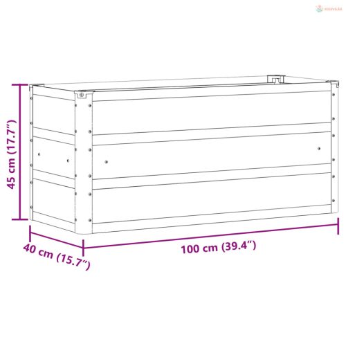 Növénytartó Világosszürke 100 x 40 x 45 cm Acél