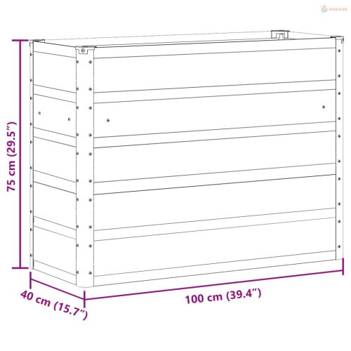 Növénytartó Világosszürke 100 x 40 x 75 cm Acél
