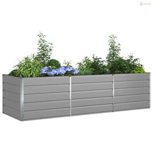 Növénytartó Világosszürke 290 x 100 x 75 cm Horganyzott acél