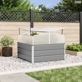   Növénytartó Világosszürke 100 x 100 x 77 cm Horganyzott acél