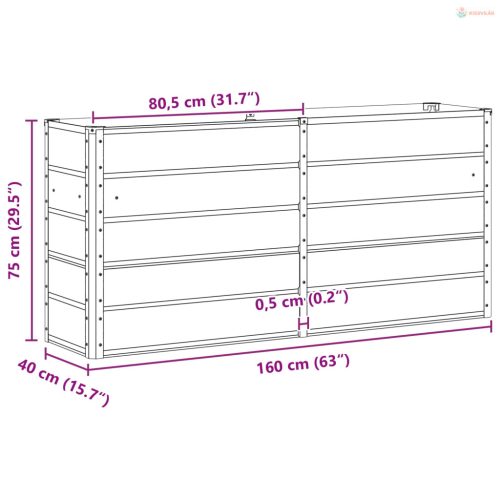 Növénytartó Zöld 160 x 40 x 75 cm Acél