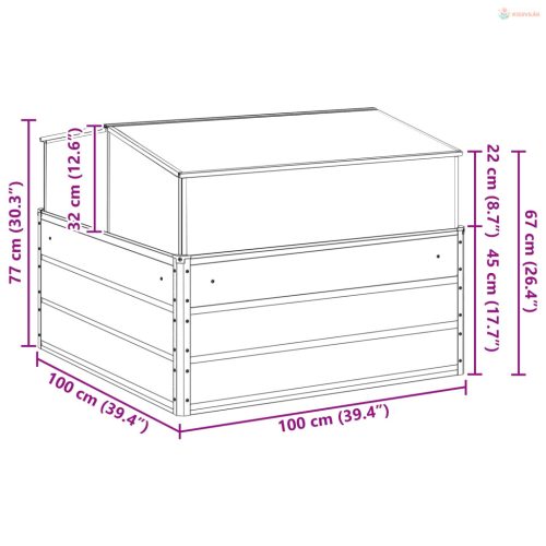 Növénytartó Pasztell Zöld 100 x 100 x 77 cm Horganyzott acél