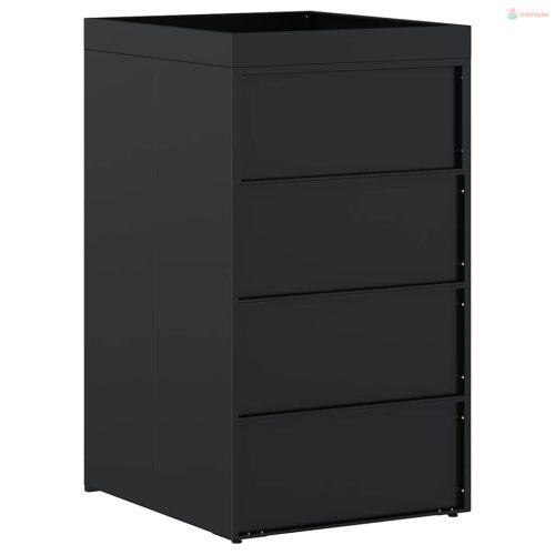 Kukás Tároló Virágzó Tetővel Egyszemélyes 240L Kukához Fekete