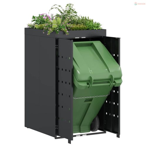 Kukás Tároló Virágzó Tetővel Egyszemélyes 240L Kukához Antracit