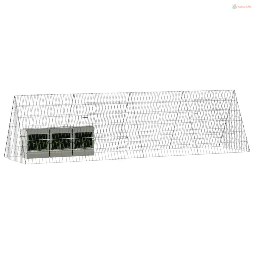 Nyúl Ketrec Ezüst 215 x 55 x 55 cm Horganyzott acél