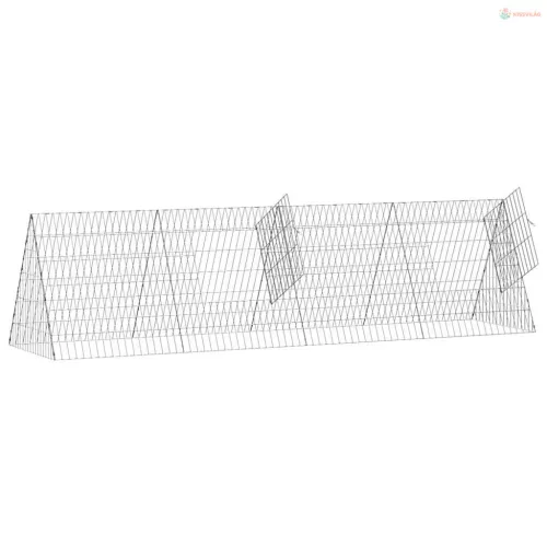 Nyúl Ketrec Ezüst 215 x 55 x 55 cm Horganyzott acél
