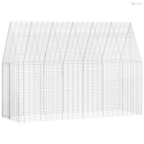 Nyúl Ketrec Ezüst 300 x 100 x 210 cm Horganyzott acél