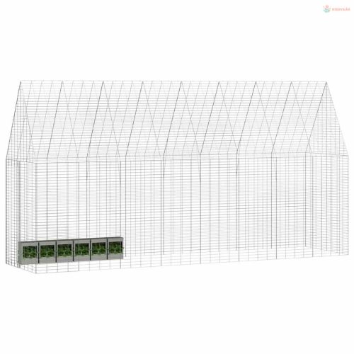 Nyúl Ketrec Ezüst 400 x 100 x 210 cm Horganyzott acél
