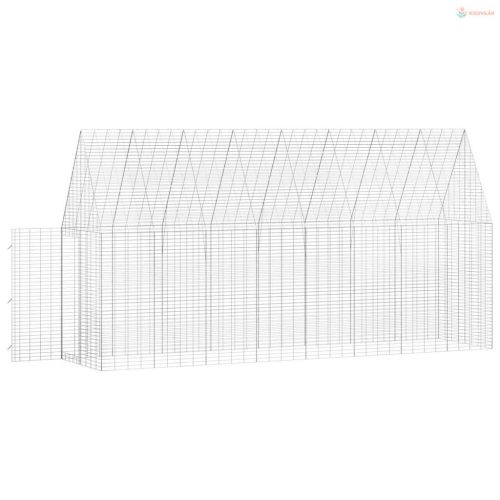 Nyúl Ketrec Ezüst 400 x 100 x 210 cm Horganyzott acél