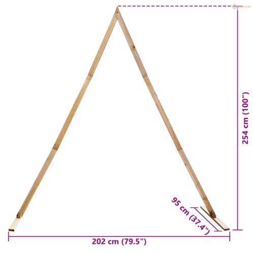 Esküvői Ív Világos Barna 202 x 95 x 254 cm Tömör fenyőfa