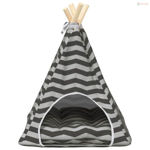 Kiskedvenc teepee párnával Fehér és Szürke 40 x 40 x 50 cm