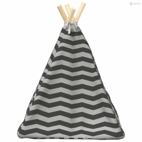 Kiskedvenc teepee párnával Fehér és Szürke 40 x 40 x 50 cm