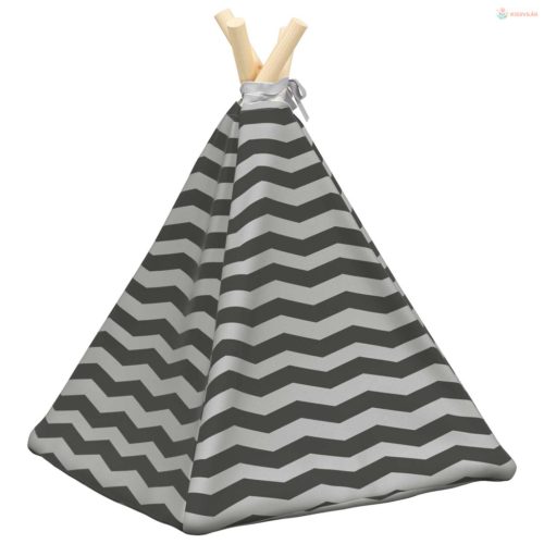 Kiskedvenc teepee párnával Fehér és Szürke 40 x 40 x 50 cm