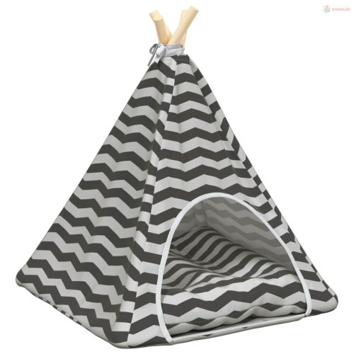 Kiskedvenc teepee párnával Fehér és Szürke 50 x 50 x 60 cm