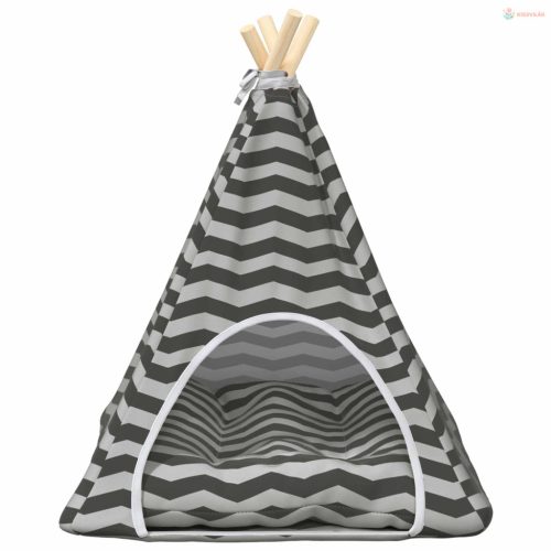 Kiskedvenc teepee párnával Fehér és Szürke 50 x 50 x 60 cm