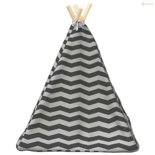 Kiskedvenc teepee párnával Fehér és Szürke 50 x 50 x 60 cm
