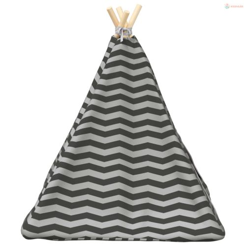 Kiskedvenc teepee párnával Fehér és Szürke 60 x 60 x 70 cm