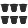 Kerek Virágcserép 6 pcs Fekete Ø 26 x 21,5 cm Műanyag