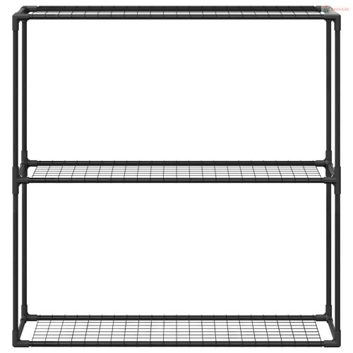 3-szintes növénypolc Fekete 100 x 32 x 102 cm Acél
