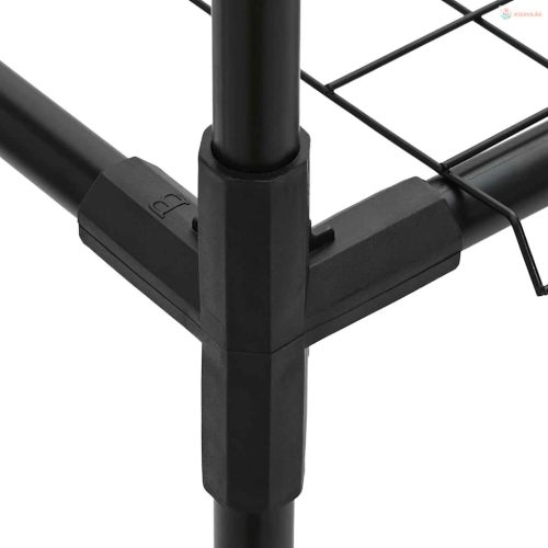 3-szintes növénypolc Fekete 100 x 32 x 102 cm Acél