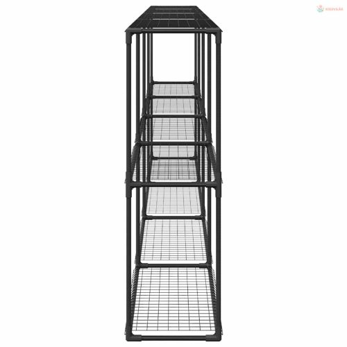 3-szintes növénypolc Fekete 400 x 32 x 104 cm Acél