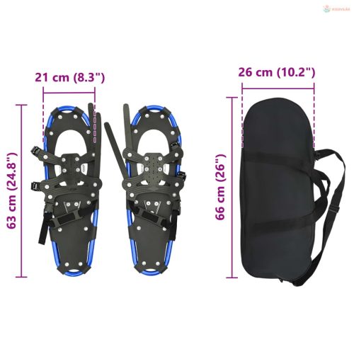 3 az 1-ben hótalp Kék és Fekete 63 x 21 cm Alumínium és HDPE