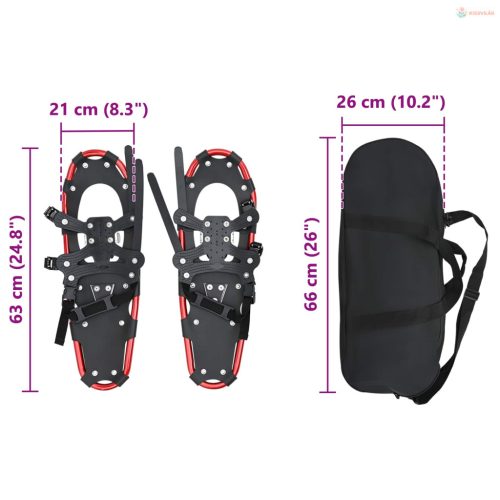 3 az 1-ben hótalp Piros és Fekete 63 x 21 cm Alumínium és HDPE