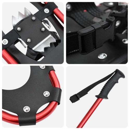 3 az 1-ben hólánc túrabotokkal Piros és Fekete 63,5 x 21 cm