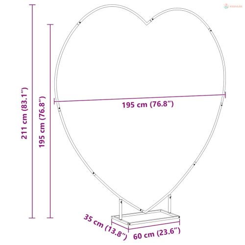 Esküvői Ív Arany 195 x 35 x 211 cm Acél