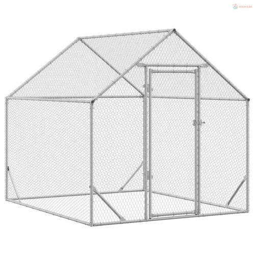 Csirkeketrec Ezüst 400x170x177cm Horganyzott acél