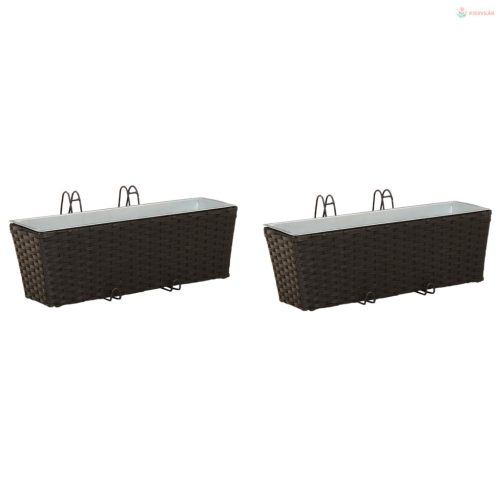 Erkély 2 pcs Fekete 50 x 17 x 17 cm Fém