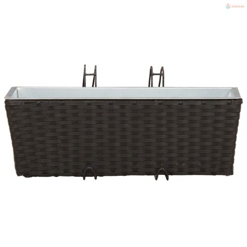 Erkély 2 pcs Fekete 50 x 17 x 17 cm Fém