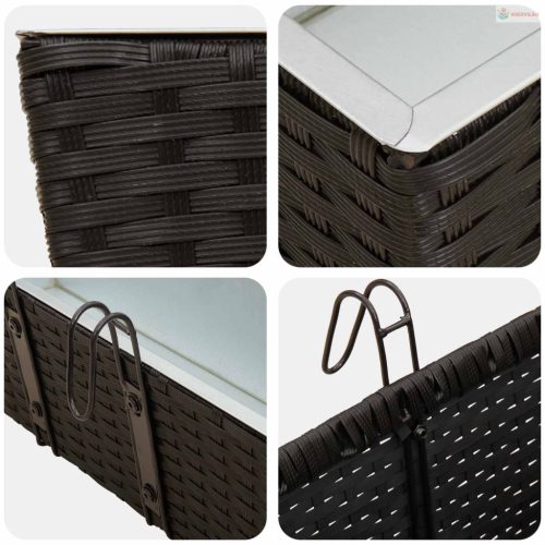 Erkély 2 pcs Fekete 50 x 17 x 17 cm Fém