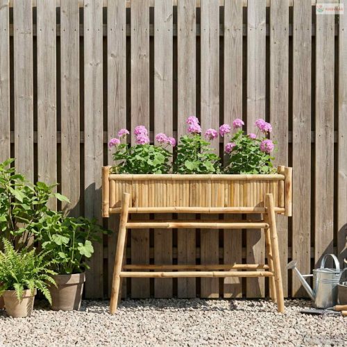 Kerti virágtartó tartóval Természetes 100 x 38 x 74 cm Bambusz