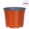 Kerek Virágcserép 100 pcs Terrakotta Ø 10 x 8 cm Műanyag