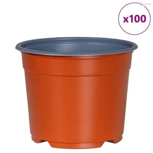 Kerek Virágcserép 100 pcs Terrakotta Ø 10 x 8 cm Műanyag
