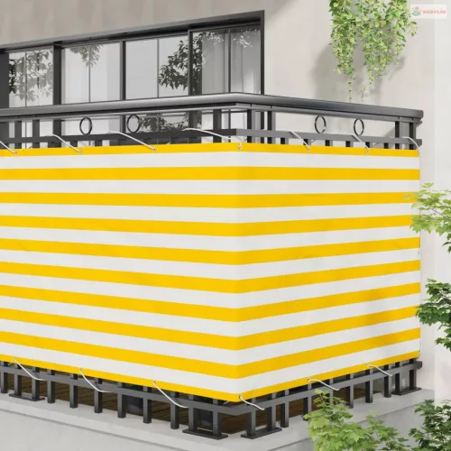 Erkély Szúnyogháló Sárga és Fehér 110 x 200 cm Oxford Szövet