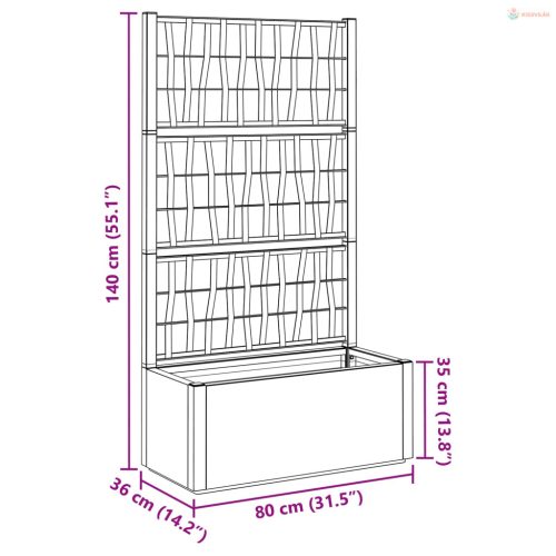 Kertész cserép rácsos változattal Zöld 80 x 36 x 140 cm PP
