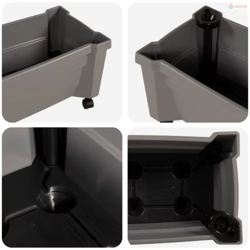 Calypso cserép kerekekkel Szürke 79 x 35 x 33 cm PP