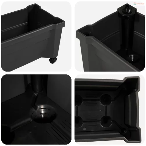 Calypso cserép kerekekkel Antracitszürke 79 x 35 x 33 cm PP