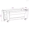 Calypso cserép kerekekkel Antracitszürke 79 x 35 x 33 cm PP