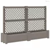 Nagy virágtartó trellisszel 2 pcs Szürke 200 x 43 x 133,5 cm PP
