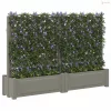 Nagy virágtartó trellisszel 2 pcs Szürke 200 x 43 x 133,5 cm PP