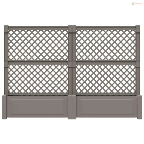 Nagy virágtartó trellisszel 2 pcs Szürke 200 x 43 x 133,5 cm PP