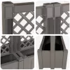 Nagy virágtartó trellisszel 2 pcs Szürke 200 x 43 x 133,5 cm PP