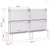 Nagy virágtartó trellisszel 2 pcs Szürke 200 x 43 x 133,5 cm PP