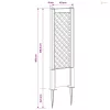 Trellis tüskével Fehér 43 x 6 x 165 cm PP