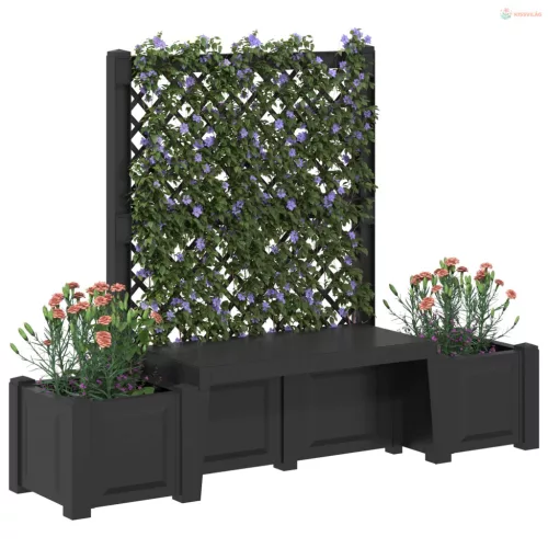 Kerti Pad Kopenhágában Antracitszürke 173 x 49 x 135,5 cm PP