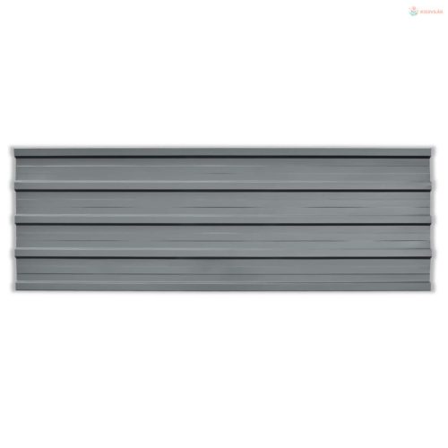 Tetőpanel 12 pcs Szürke 129 x 45 cm Horganyzott acél