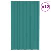 Tetőpanel 12 pcs Zöld 80 x 45 cm Horganyzott acél